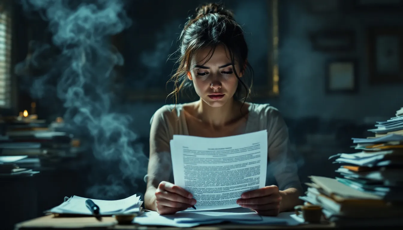 A person preparing legal documents for divorce from a narcissistic spouse.