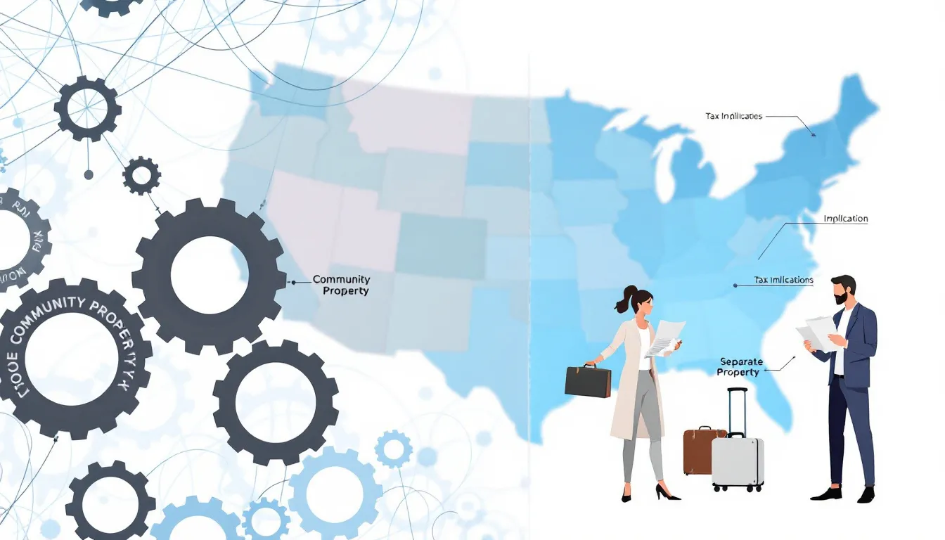 Divorce and Tax Implications You Need to Know 6 Special considerations for community property states, with a blurred map highlighting community property states.