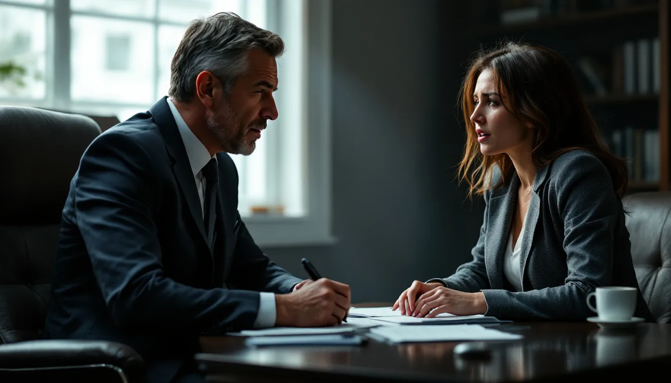 An experienced family law attorney consulting with a client.